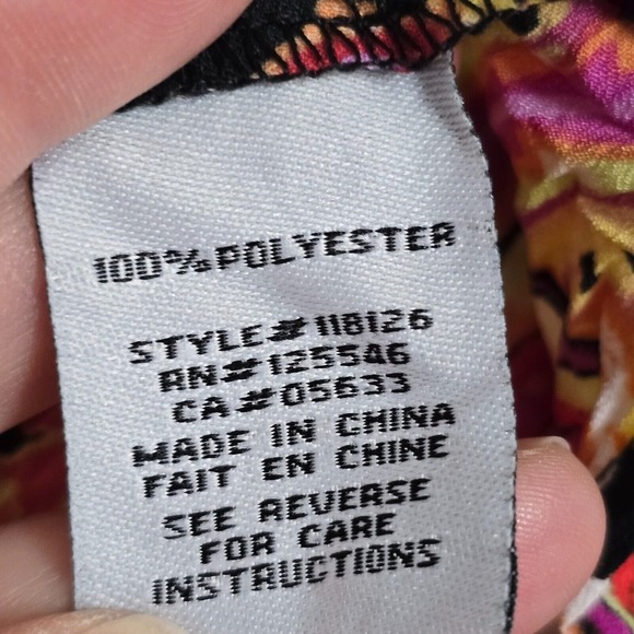 Liv by Habitat Shirt Small Colorful Floral Paisley Asymmetrical Crinkle Artsy - Picture 7 of 12